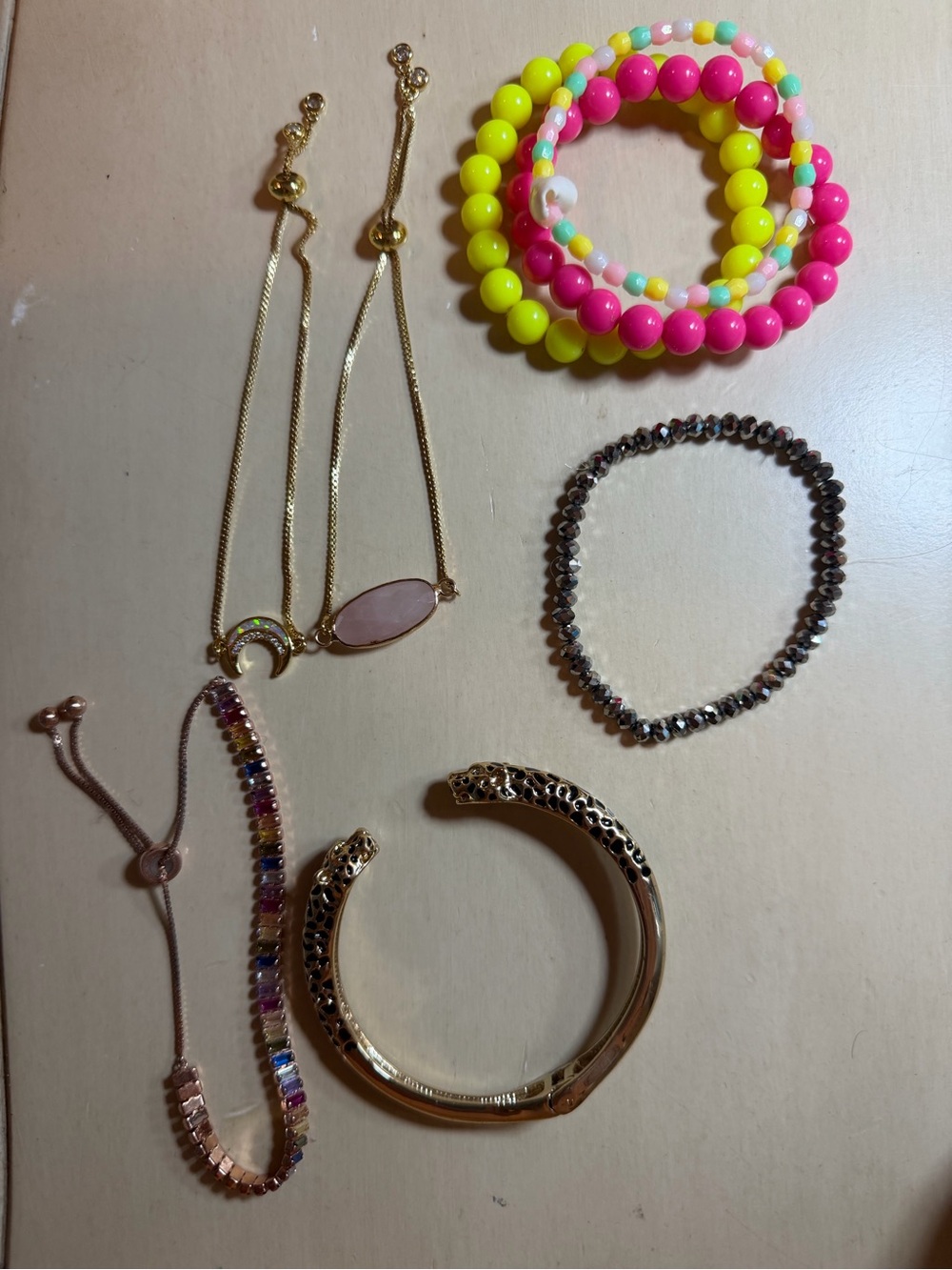 Series of bracelets, costume jewelry